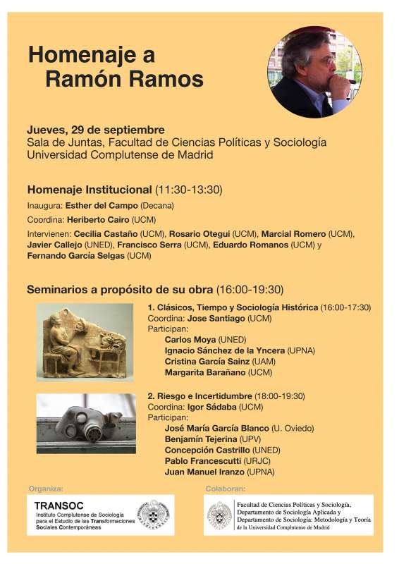 Homenaje a nuestro compañero Ramón Ramos Torre. 29 de septiembre 2022. Sala de Juntas de la Facultad de Ciencias Políticas y Sociología - 1